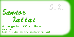 sandor kallai business card